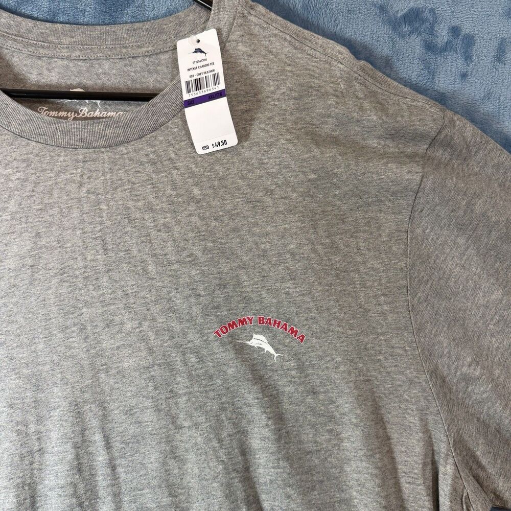 Tommy Bahama Intense Chardio Shirt Mens XXL NWT Gray BBQ Grill Graphic T-Shirt